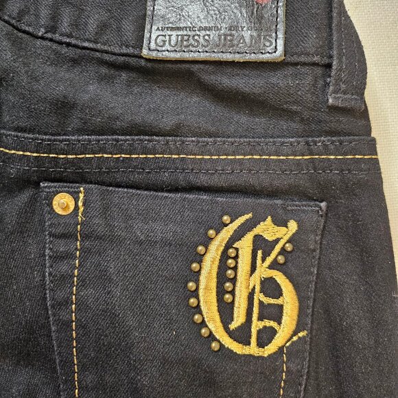Guess Women's Low Rise Black Boot Cut Jeans - Size 24 - Picture 8 of 8